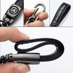 Car Tire Valve Stem Caps and Car Keychain Combo Compatible with Mercedes Benz C E S M Serie CLK GLK GL AB AMG GLS GLE AMG Keyring for Men and Women Family Present Car Accessories