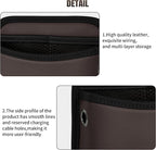 Car Seat Side Storage Pocket, Small Organizer,PU Leather Multifunctional Console Side Organizer Bag for Phone, keys, sunglass,wallet,ect (Brown)