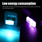 4 PCS USB LED Car Interior Atmosphere Lamp, Portable Mini LED Night Light, Plug-in USB Interface Trunk Ambient Lighting Kit, Universal Interior Accessories (Ice Blue+Purple)