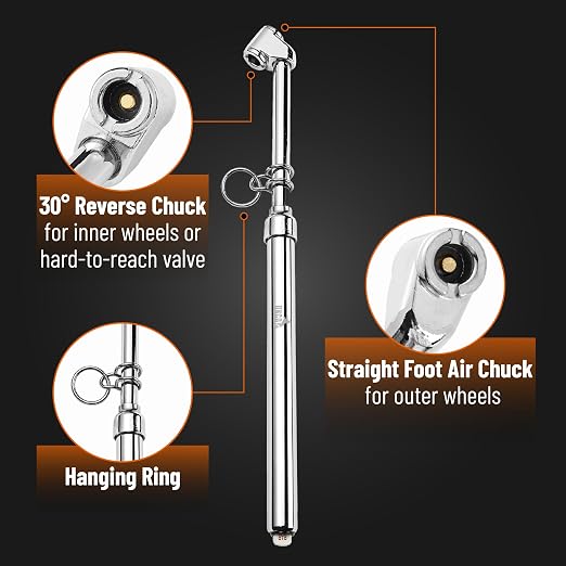 Dual Head Tire Pressure Gauge - 2 Pack, 10-150PSI, Car Tire Gauge