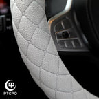 Soft Car Steering Wheel Cover for Sedan, SUV, Warm Luxury Velvet, Odorless, Universal, Anti Slip, Summer Winter, Gray, Large Size[15" 1/2-16"](39-41cm)