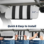 Car Sun Visor Organizer, Molle Car Storage Organizer with Zipper Pouch, Glasses Clip, Adjustable Strap, Semi-Rigid Molle Panel Universal Fit for Most Cars, SUVs, Trucks, Jeeps, Black