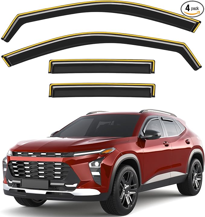 in-Channel Window Rain Guards Fit for 2024 2025 2026 Chevy Trax, Extra Durable Window Deflectors Window Visors Vent Shades Vent Visors Car Accessories