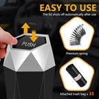 Car Trash Can with Lid - 1-Pack, Interior Accessories for Vehicles, Leakproof Garbage Can with 30 Detachable Trash Bags, Multipurpose Organizers and Storage Solutions for Home and Office