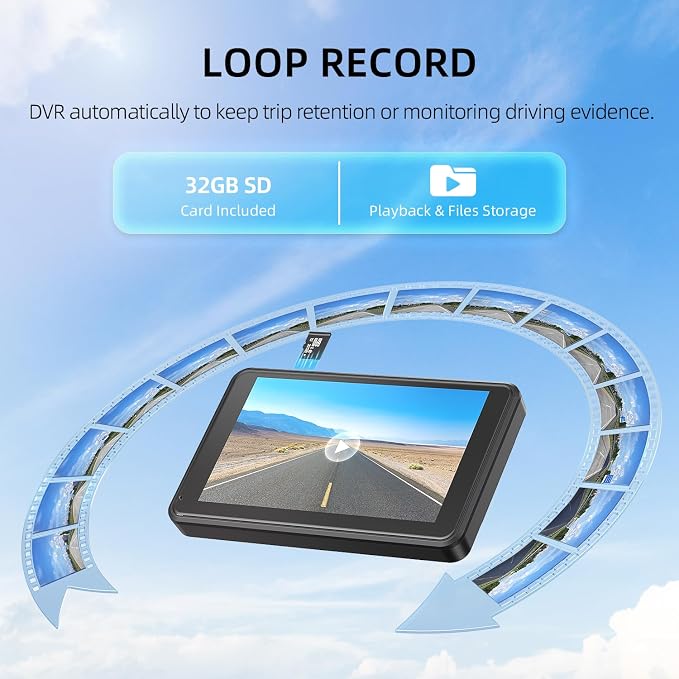 Magnetic Solar Wireless Backup Camera: HD1080P 5” Touchscreen Portable with DVR, BSD, 1-Min Install-Free IR Night Vision Hitch Backup Camera for Trailer/Truck/Small RV/Camper/Tractor-AWTCM501