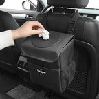 Car Trash Can with Odor-Trapping Lid & 100% Leakproof Liner, Multipurpose Hanging Organizer for SUV & Truck, Keep Vehicles Clean on Family Road Trips