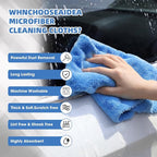 30 Pcs 12.5 × 12.5 Inch Edgeless Microfiber Plush Towels for Cars Detailing Drying Wash Polishing Absorbent Cleaning Cloths, 500 GSM (Light Blue)