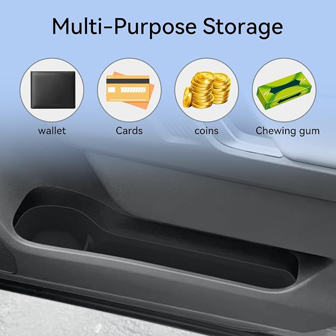 4PCS for Toyota RAV4 2026 Front & Rear Door Side Storage Box TPE Door Handle Organizer Car Accessories Black