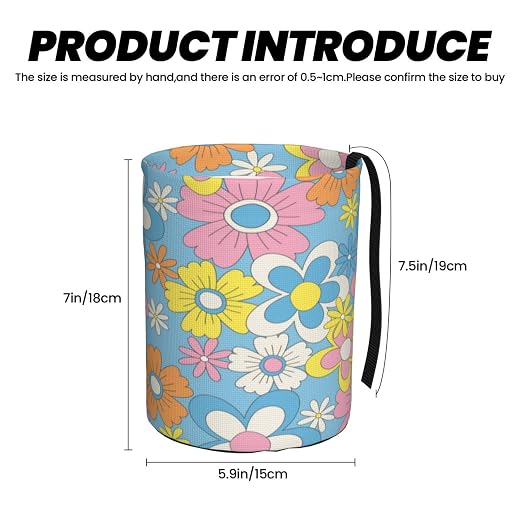 Retro Flowers Car Trash Can Small Portable Car Garbage Bag for Back Front Seat RV's Camping Accessories