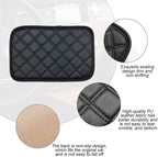 Car Leather Center Console Cushion Pad, 11.4"x7.4" Waterproof Armrest Seat Box Cover Fit for Cars, Vehicles, SUVs, Comfort, Car Interior Protection Accessories (Black-2)