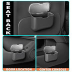 Car Trash Can, Waterproof Multi‑Functional Auto Trash Bin for Door/Console/Seat Back, Universal Vehicle Garbage Can for Car/Truck/SUV Drivers (Black)