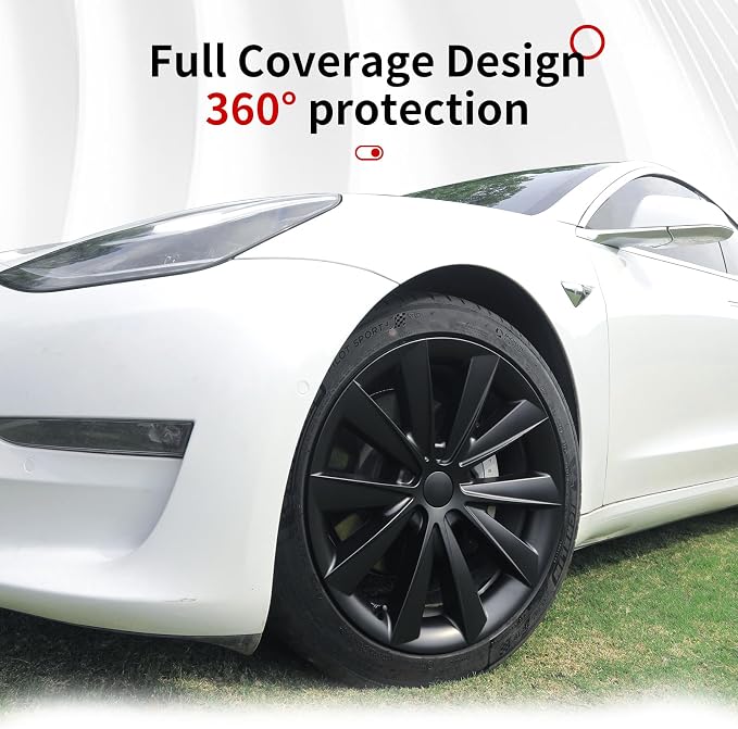Model 3 Wheel Cover for Tesla Hubcaps 18 inch Wheel Cover 4PCS Model 3 (2017-2023) Hubcaps Wheel Rim Cover Full Rim Car Accessories