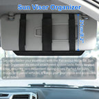Molle Car Sun Visor Organizer,Tactical Car Accessories with Zipper Storage Pouch & Glasses Clip,Automotive Semi-Rigid Molle Panel for SUVs,Trucks,Cars & Patrol Vehicles(Black)