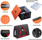 Trunk Organizer Plastic for Car, Orange | Collapsible Crate Storage, With Lid, Waterproof Bag, Optional Insulated Cooler, For SUV, Groceries, Camping