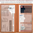 Registration and Insurance Card Holder - Car Organizer - Orange | Vehicle Glove Box Document Organizer, Auto Essential Paperwork Holder for Contact Information Cards, Interior Car Accessories