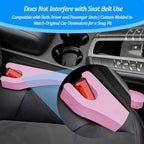 Car Seat Gap Filler, 2PCS Between Seat and Centre Console No Drop Vehicle Gap Plug, Automotive Interior Front Chair Blocker Stop Things from Dropping, Universal for SUV Caravan Truck (Pink)