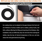 13.12FT Front Rear Side Rubber Seal Strip Car Door Window Trim Self Compatible with Adhesive Weatherstrip Rubber Seal Protector Guard Strip