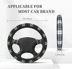 Thickened Elastic Steering Wheel Cover, Gordon Dress Tartan Plaid Ultra, Soft, Breathable, Fit for Cars, SUVs, Trucks, Stylish Comfortable Grip