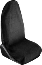 Waterproof Towel Car Seat Cover, Sweatproof Non Slip Towel Carseat Cover, Machine Washable Vehicle Bucket Frontseat Protector Accessories, Universal for SUV, Sedan, Truck (Black)