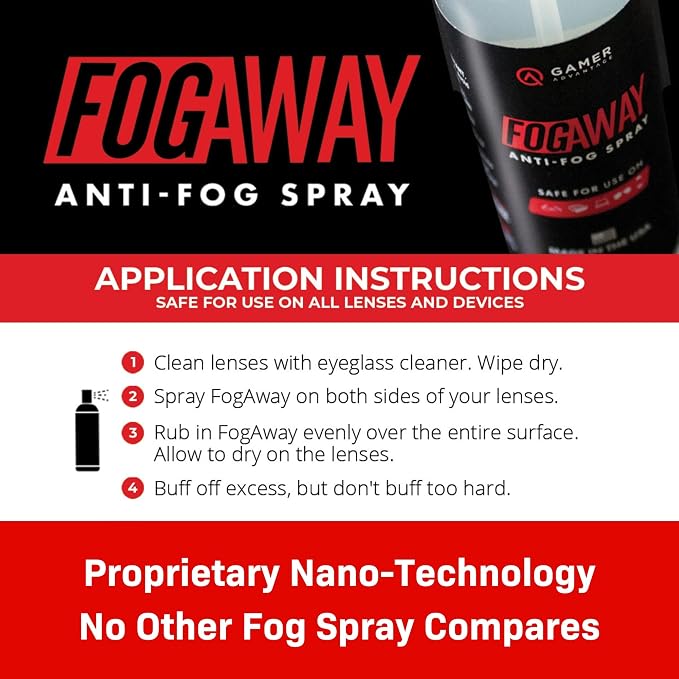 FogAway - Anti Fog Spray for Swim Goggles, Glasses, and Home Electronics - Safe for All Lens Types (2 Oz)