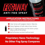 FogAway - Anti Fog Spray for Swim Goggles, Glasses, and Home Electronics - Safe for All Lens Types (2 Oz)