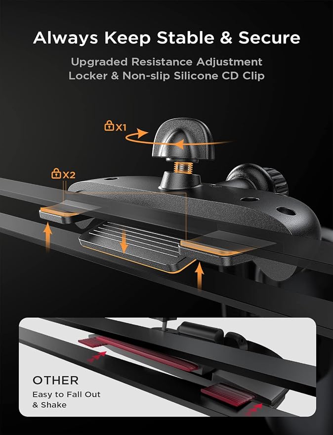 CD Slot Phone Mount for Car, Adjustable CD Phone Holder for Car Phone Mount for iPhone Ultra Sturdy Vent Cell Phone Holder Mount for iPhone 16 Pro Max Plus Accessories (Silver) s
