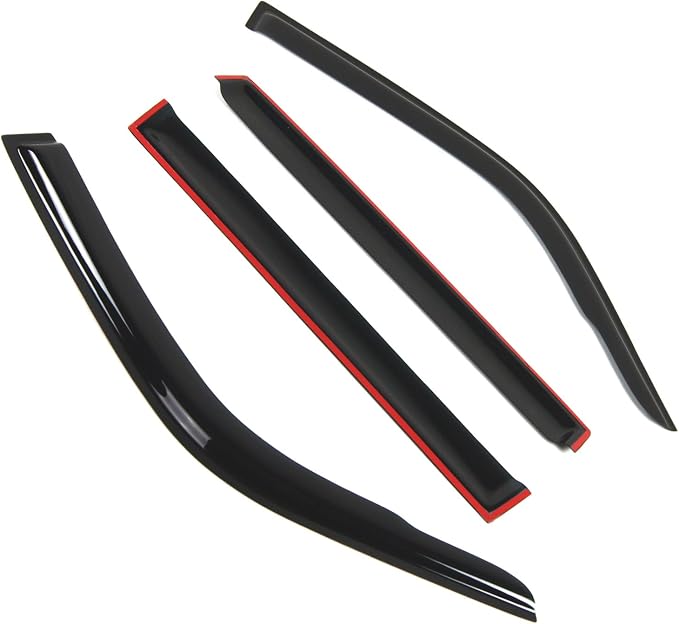 Outside Mount Window Vent Visors Rain Guards Compatible with Toyota Land Cruiser 1991-1997 | Side Window Wind Deflectors Rain Shields | Smoke Tinted, 4 Pcs Set, DGWV-430