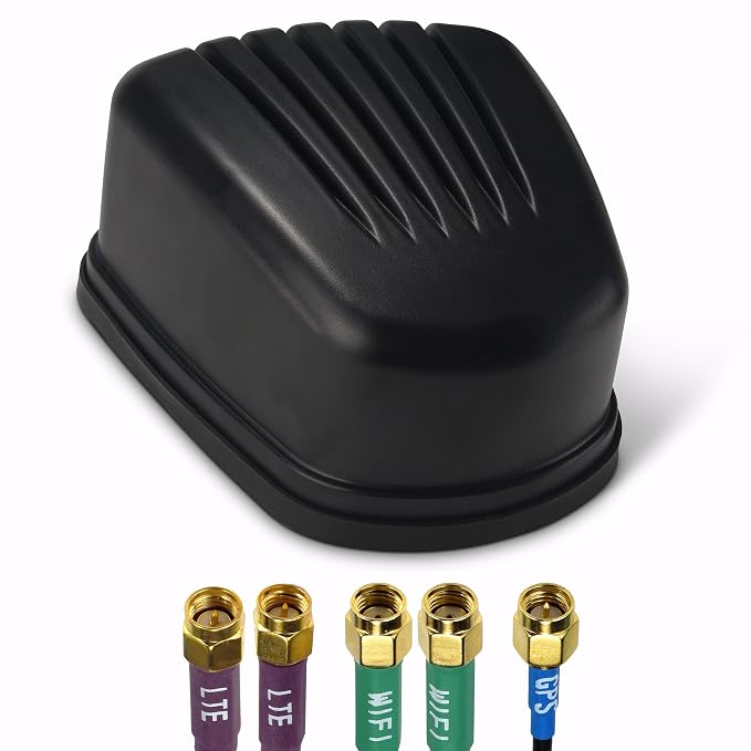 5-in-1 Pro-Grade Low-Profile 2x2 MIMO 4G/5G + Wi-Fi + GPS Screw Mount Combination Vehicle Antenna Compatible with Cradlepoint, Digi, Peplink and Other Modems/Routers (Gibraltar ANT-510-221)