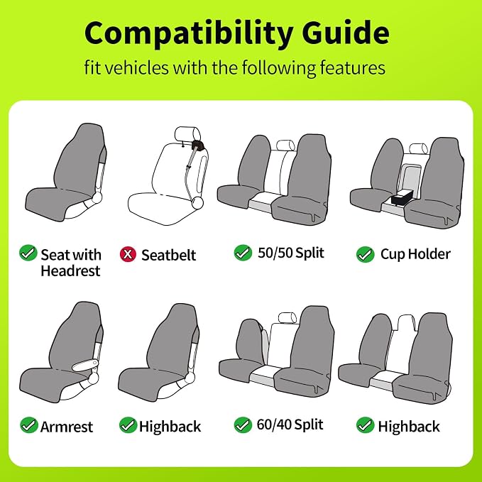 Black Waterproof Sweat Towel Seat Cover Universal Non-Slip for Car Truck SUV Seat for Dog & Kid Workout Outdoor OR Sport Activities
