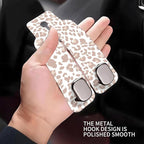 Car Seat Headrest Hook, Universal Leather Cute Hanger Holder Hook, Storage Organizer Interior Accessories for Purse Bags Handbag White Cute Leopard