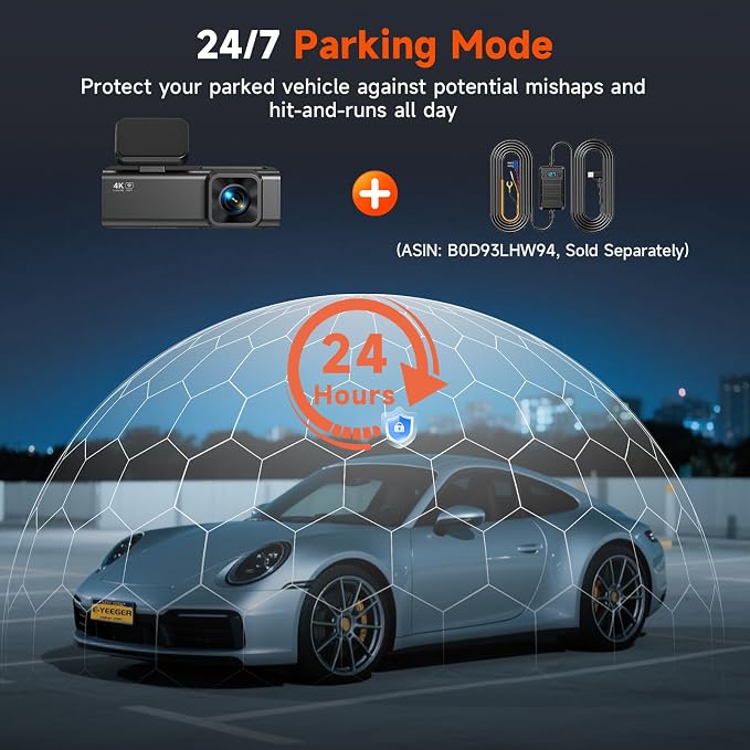 Dash Cam Front and Rear, 4K+1080P Dual Channel Dash Camera for Cars with Night Vision, Mini Car Camera with 1.97” IPS Screen, G-Sensor, 24H Parking Mode, Loop Recording 32GB Card Included