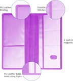 Car Accessories Registration and Insurance Holder,Leather Essential Card Magnetic Shut Vehicle Glove Box Organizer Case for Auto Driver License Document Truck Motorcycle Boat-Purple