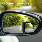2PCS Fan Shaped Blind Spot Mirrors for Cars, 360 Degree Convex Wide Angle Rear View Mirror, Adhesive HD Glass Side Mirror, Universal Auxiliary Safety Parking Mirror for Cars SUVs Trucks (Black)