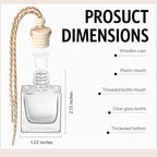 100 Pcs Car Air Fresheners Diffuser with Wooden Cap Empty Aromatherapy Diffuser Clear Car Fragrance Holder Pendant Hanging Perfume Fresheners Bottles for Decor(Cube,Clear)