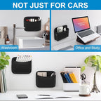 Car Seat Side Pocket Organizer, PU Leather Pouch Bag for Car Seat, Door, Window, Console, Registration Wallet Cards Trash Phone Sunglasses Holder Pocket for Auto