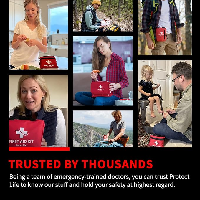 Survival First Aid Kit for Home/Business, Camping Survival Kits | Mini Travel First Aid Kit | Camping Equipment | Small Kits for Car | Outdoor Emergency Survivals Pack - 250pcs