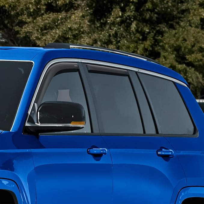 Goodyear Shatterproof in-Channel Window Deflectors for Jeep Grand Cherokee L 2021-2026, Rain Guards, Window Visors for Cars, Vent Deflector, Car Accessories, 4 pcs - GY008185