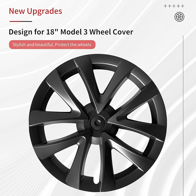 Model 3 Wheel Cover for Tesla Hubcaps 18 inch Wheel Cover 4PCS Model 3 (2017-2023) Hubcaps Wheel Rim Cover Full Rim Car Accessories
