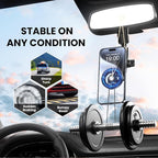 Magnetic Phone Holder for Car, Rear View Mirror Phone Holder, 360° Rotating Car Phone Mount, Compatible with iPhone 17/16/15/14/13/12 Series and All Phones with Magsafe Case or Metal Ring
