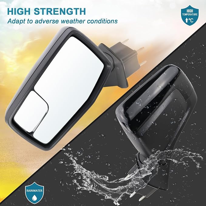 Left Driver Side Mirror Compatible with 2019-2025 Chevy Silverado 1500 With Power Glass Manual Folding Heated Without Turn signal Replace#GM1320583(5Pins）