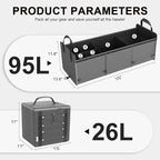 Bold Color Block Trunk Organizer | 95L, 35"x13.8"x11.8" | Dedicated Shoe Storage & 26L Ice Pack | Foldable for SUV/Car/Jeep | Car Accessories for Men & Women - Gray-X212