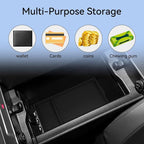Center Console Bottom Organizer for Toyota RAV4 2026 Central Control Armrest Lower Storage Box Insert Tray Silicone Interior Auto Accessories Black
