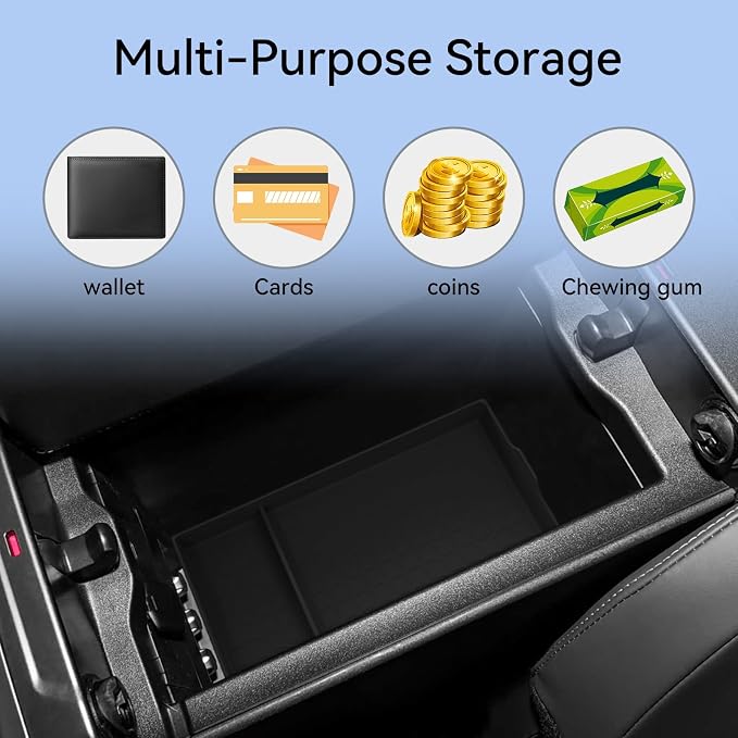 Center Console Bottom Organizer for Toyota RAV4 2026 Central Control Armrest Lower Storage Box Insert Tray Silicone Interior Auto Accessories Black