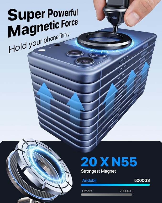 for MagSafe Car Mount [Strongest Magnet, 1S Install] Magnetic Phone Holder for Car Vent 360 Adjustable Compact Magnetic Car Phone Holder Mount for iPhone 17 Pro Max 16 15 14 13 12 Plus Mini