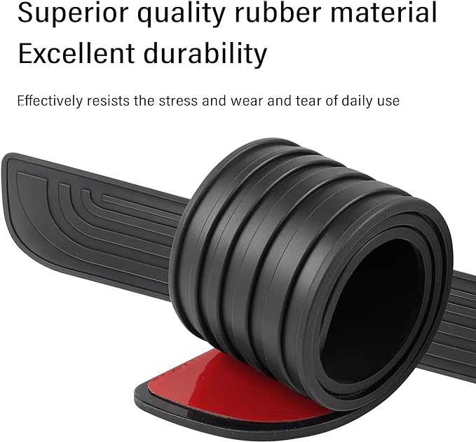 4PCS Car Door Sill Protector,Anti-Scratch Rubber Car Door Protector Edge Guards for Door Steps,Universal Waterproof Door Threshold Strips Exterior Accessories for Car Truck SUV (Black, Width 1.57")