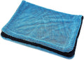 1200GSM Microfiber Car Drying Towel, Double-Twist Loop, Ultra-Absorbent, Quick-Dry, Lint- & Streak-Free, Scratch-Safe, for Car Wash & Detailing (1 Pack) (Dark Grey & Light Blue, 24" x 36")