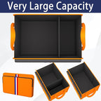 Trunk Organizer for Car, Waterproof Collapsible 3 Compartments Car Organizer, Foldable Storage for Car Accessories, Tools, Sundries for Women Men, Tote Bag (Orange, Standard)