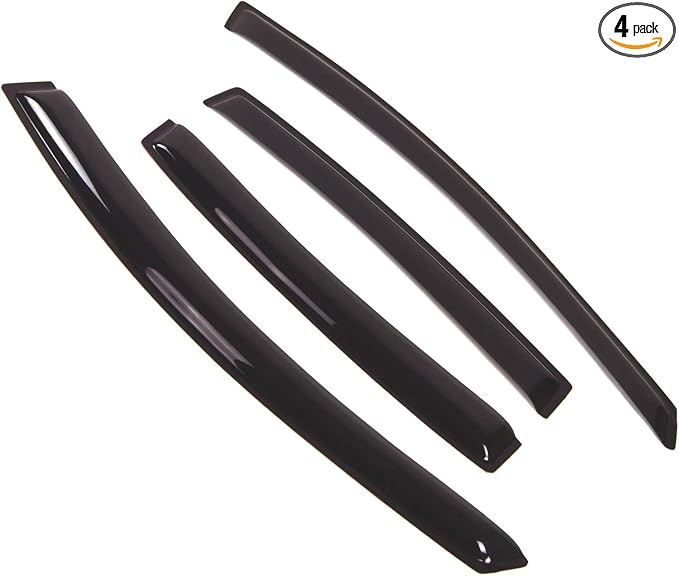 Outside Mount Window Vent Visors Rain Guards Compatible with Pontiac G8 2008-2009 | Side Window Wind Deflectors Rain Shields | Smoke Tinted, 4 Pcs Set, DGWV-370