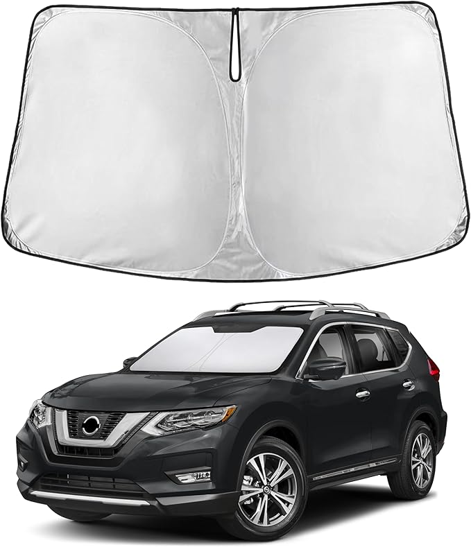 Windshield Sunshade Compatible for Nissan Rogue (NOT for Rogue Sport) 2014-2018 2019 2020, Sun Visor for Front Window Sun Shade Cover, UV Heat Blocker & Protector, Car Accessories