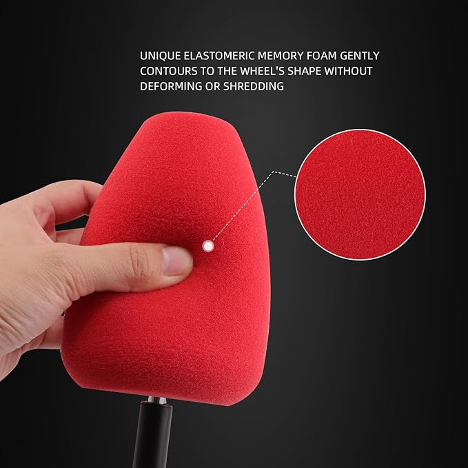 Metal Polishing Tool, Auto Cylindrical Metal Polish Buffing Polishing Ball, Drill Buffing Sponge Pads Buffing Wheel for Drill Foam, Sponge Buffing for Automotive Car Wheel Hub Care